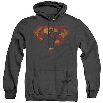 Superman S Shield Knockout Adult Heather Hoodie