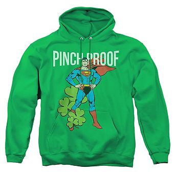 Superman St. Patrick´s Day Pinch Proof Adult Pull Over Hoodie