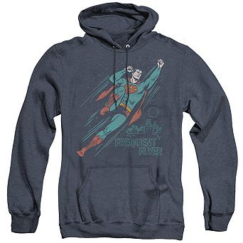 Superman Frequent Flyer Adult Heather Hoodie