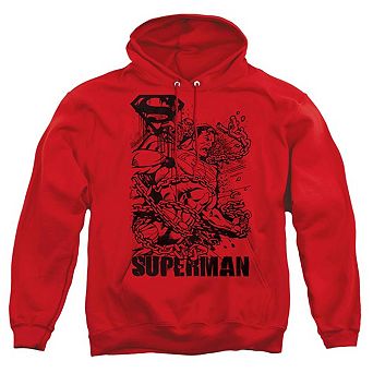 Superman Breaking Chains Adult Pull Over Hoodie