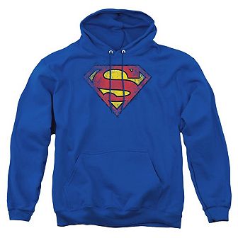 Superman Destroyed Logo Adult Pull Over Hoodie