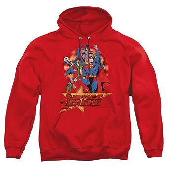 Justice League of America Raise Your Fist Adult Pull Over Hoodie