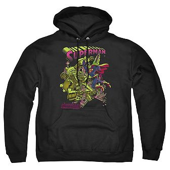 Superman Versus Metallo Blacklight Adult Pull Over Hoodie