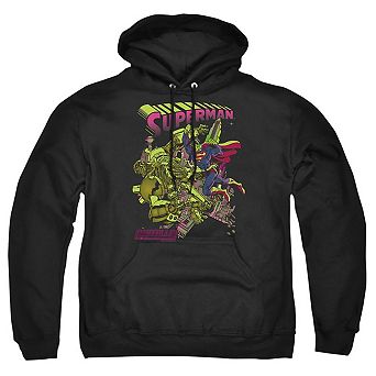 Superman Versus Metallo Blacklight Adult Pull Over Hoodie