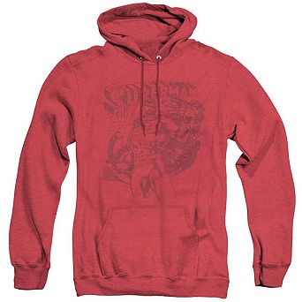 Superman Code Red Adult Heather Hoodie
