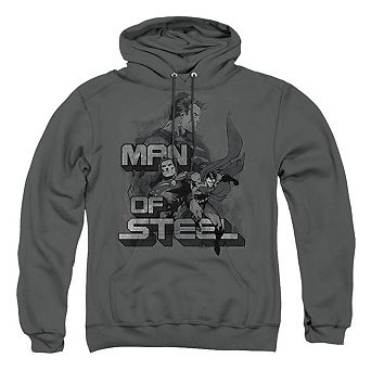 Superman Steel Poses Adult Pull Over Hoodie