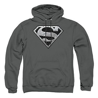 Superman Super Metallic Shield Adult Pull Over Hoodie