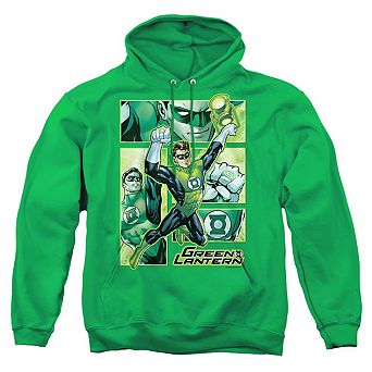 Justice League of America Green Lantern Panels Adult Pull Over Hoodie