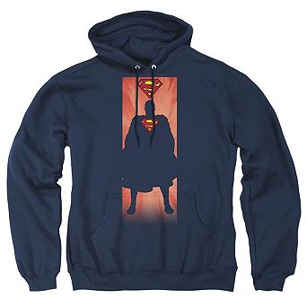 Superman Block Adult Pull Over Hoodie