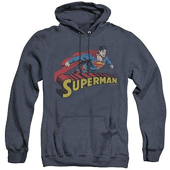 Superman Flying Over Adult Heather Hoodie