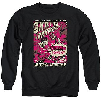 Superman Metropolis Meltdown Adult Crewneck Sweatshirt
