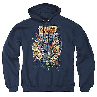 Justice League of America Star Group Adult Pull Over Hoodie