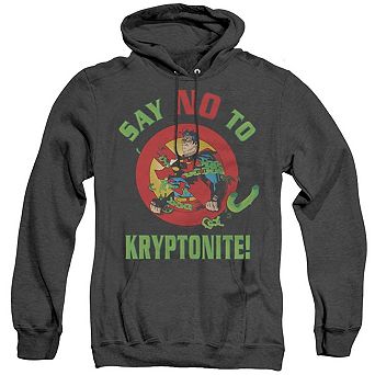Superman Say No To Kryptonite Adult Heather Hoodie