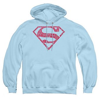 Superman Word Shield Adult Pull Over Hoodie