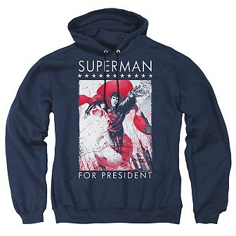 Superman Superman For President Adult Pull Over Hoodie