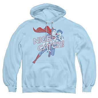Superman Nice Catch Adult Pull Over Hoodie
