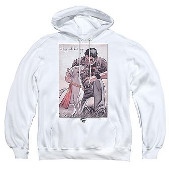 Superman Mans Best Friend Adult Pull Over Hoodie