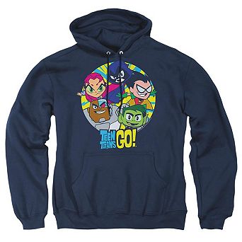 Teen Titans Go Go Go Group Adult Pull Over Hoodie