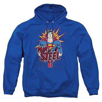 Superman Steel Pop Adult Pull Over Hoodie