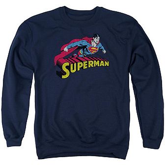 Superman Flying Over Adult Crewneck Sweatshirt