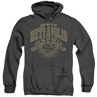 Superman University Of Metropolis Adult Heather Hoodie