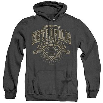 Superman University Of Metropolis Adult Heather Hoodie