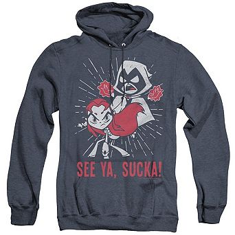 Teen Titans Go Suckas Adult Heather Hoodie