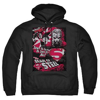 Superman Save Us All Adult Pull Over Hoodie