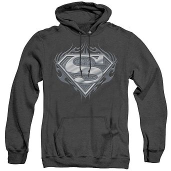 Superman Biker Metal Adult Heather Hoodie
