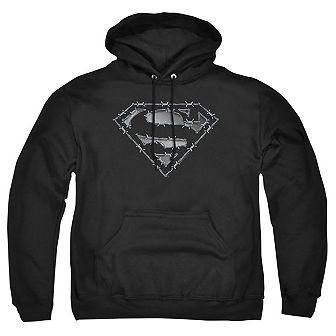 Superman Barbed Wire Adult Pull Over Hoodie