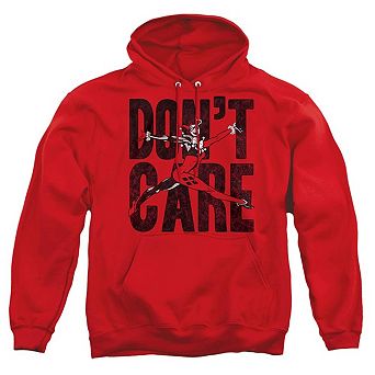 Justice League of America Dont Care Adult Pull Over Hoodie
