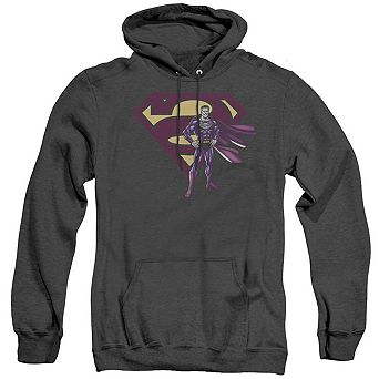 Superman Bizarro & Logo Adult Heather Hoodie