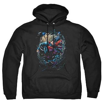 Superman Breaking Space Adult Pull Over Hoodie