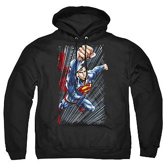 Superman Faster Than Adult Pull Over Hoodie