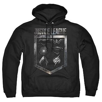 Justice League Movie Shield Of Emblems Adult Pull Over Hoodie