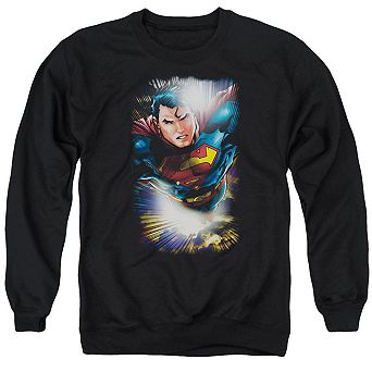Superman In The Sky Adult Crewneck Sweatshirt