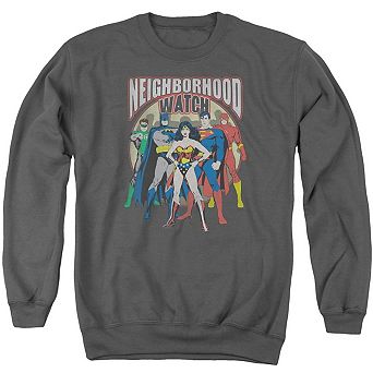 Justice League Of America Neighborhood Watch Adult Crewneck Sweatshirt
