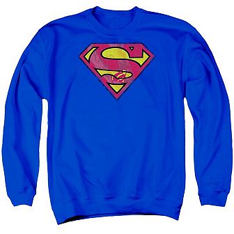 Superman Action Shield Adult Crewneck Sweatshirt