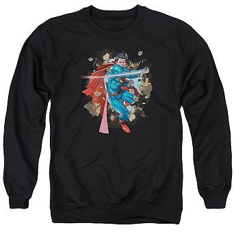 Superman Rock Breaker Adult Crewneck Sweatshirt