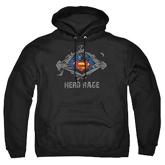 Superman Nerd Rage Adult Pull Over Hoodie