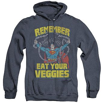Superman Veggie Power Adult Heather Hoodie