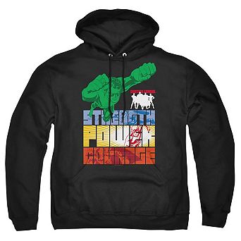 Justice League of America Heroic Qualities Adult Pull Over Hoodie