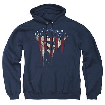 Superman Bleeding Shield Adult Pull Over Hoodie