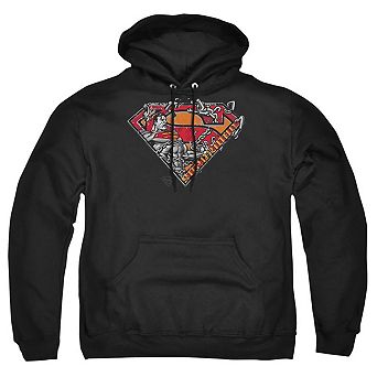 Superman Breaking Chain Logo Adult Pull Over Hoodie