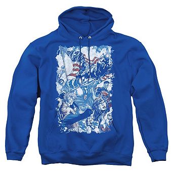Justice League of America American Justice Adult Pull Over Hoodie