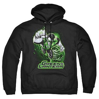 Justice League of America Green Lantern Green & Gray Adult Pull Over Hoodie