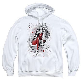 Justice League of America Harley Sketch Adult Pull Over Hoodie