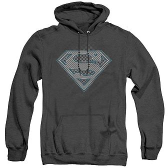 Superman Checkerboard Adult Heather Hoodie
