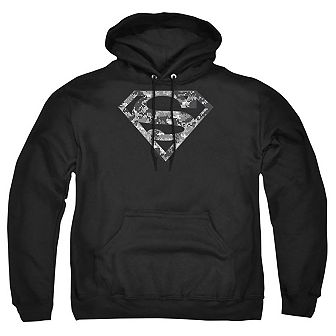 Superman Urban Camo Shield Adult Pull Over Hoodie
