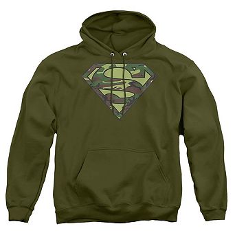 Superman Camo Logo Adult Pull Over Hoodie